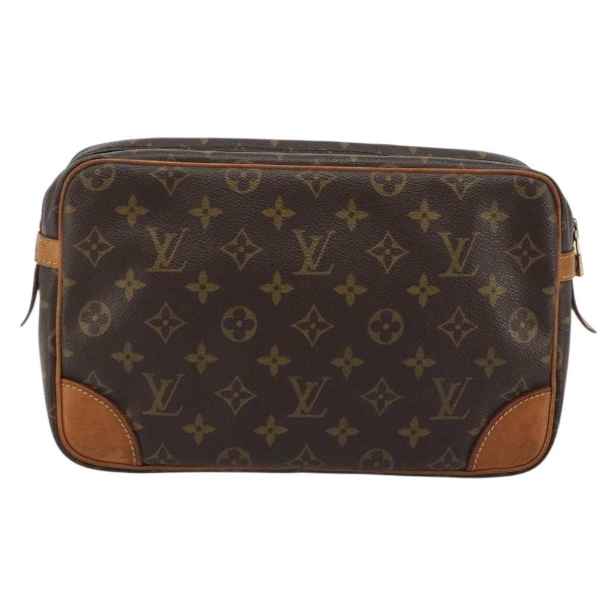 LOUIS VUITTON Monogram Compiegne 28 Clutch Bag M51845 LV Auth ar13971