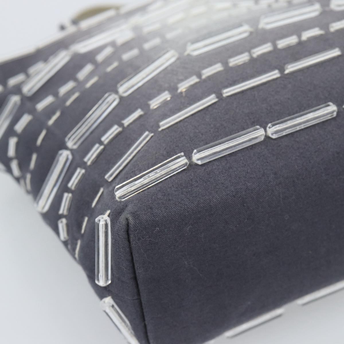 PRADA Hand Bag Canvas Gray Auth ar13973