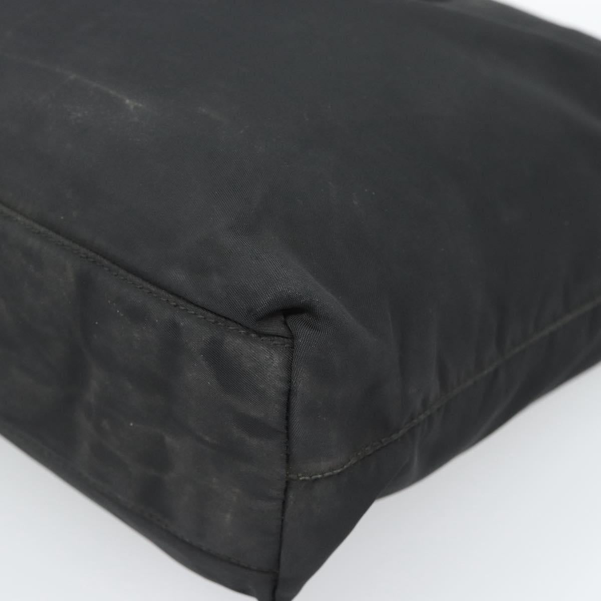 PRADA Hand Bag Nylon Black Silver Auth ar13974