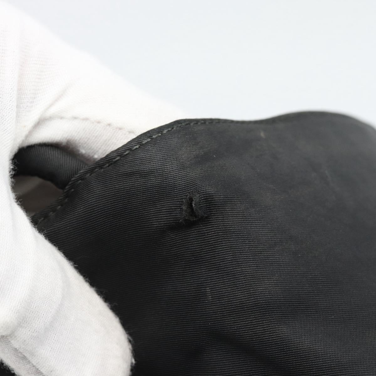 PRADA Hand Bag Nylon Black Silver Auth ar13974