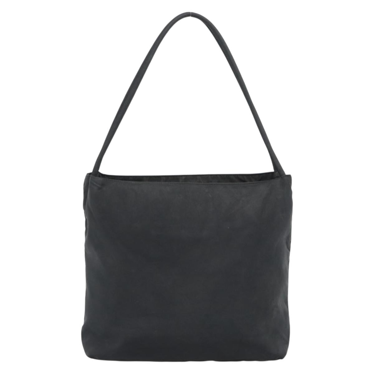 PRADA Hand Bag Nylon Black Silver Auth ar13974