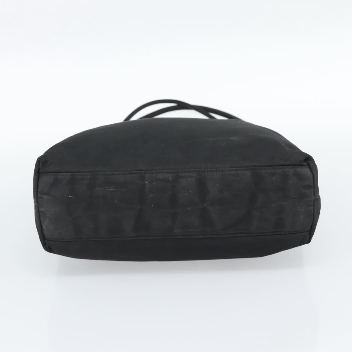 PRADA Hand Bag Nylon Black Silver Auth ar13974