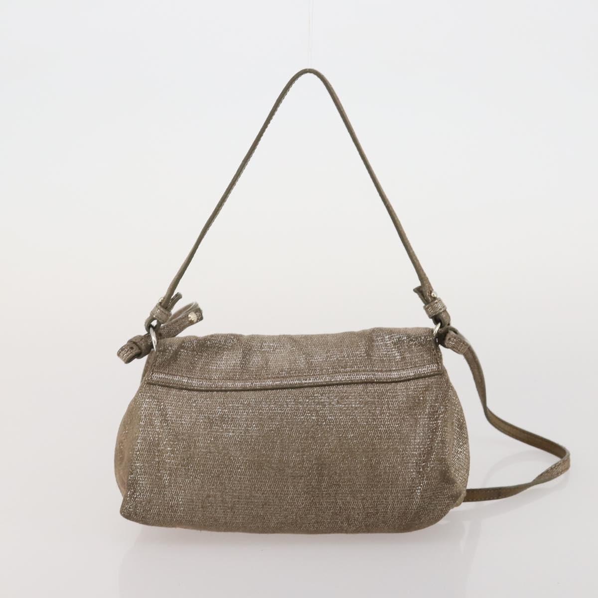 BALLY Chloe Shoulder Bag Suede Leather 2way 2 Set Dark Brown Beige Auth ar13975