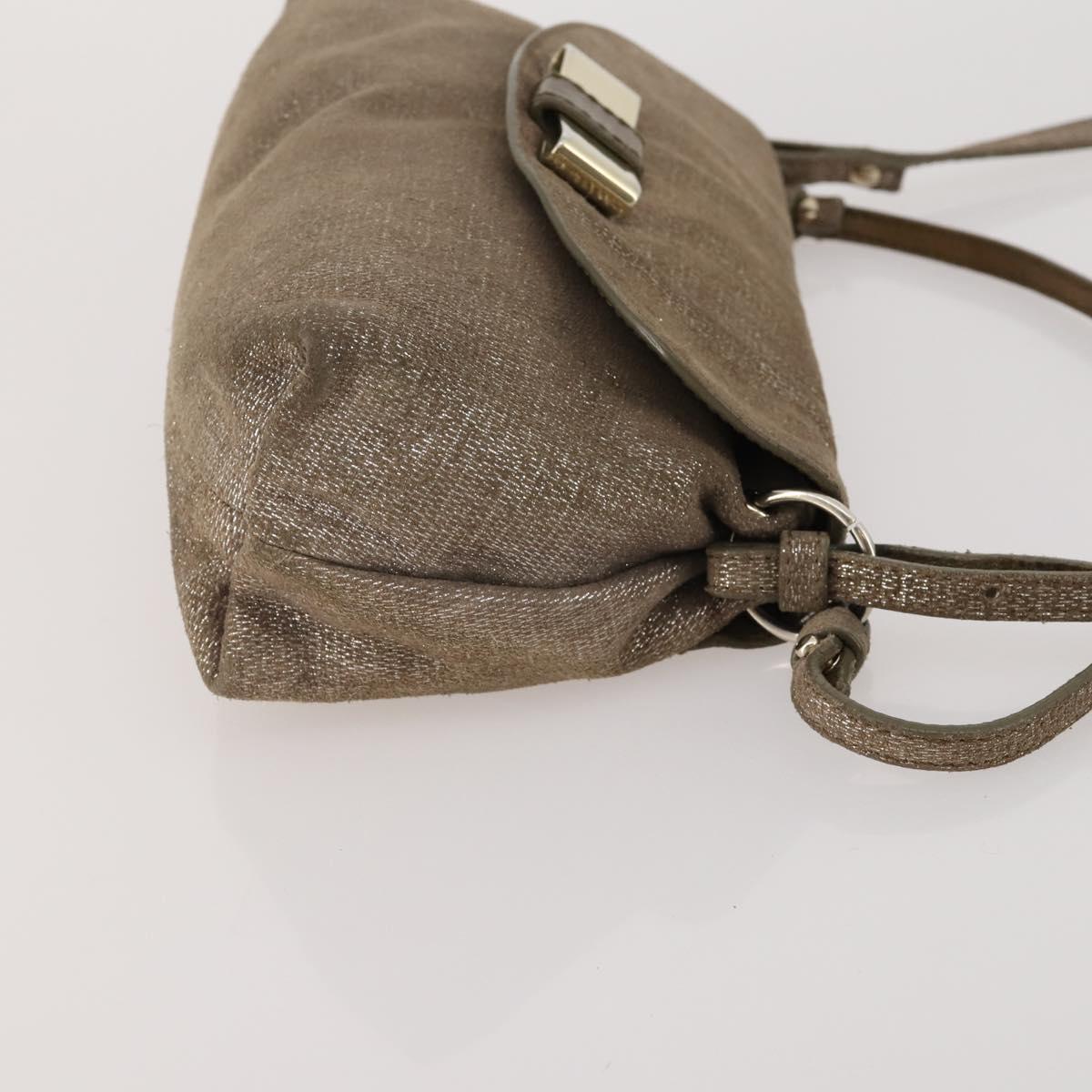 BALLY Chloe Shoulder Bag Suede Leather 2way 2 Set Dark Brown Beige Auth ar13975