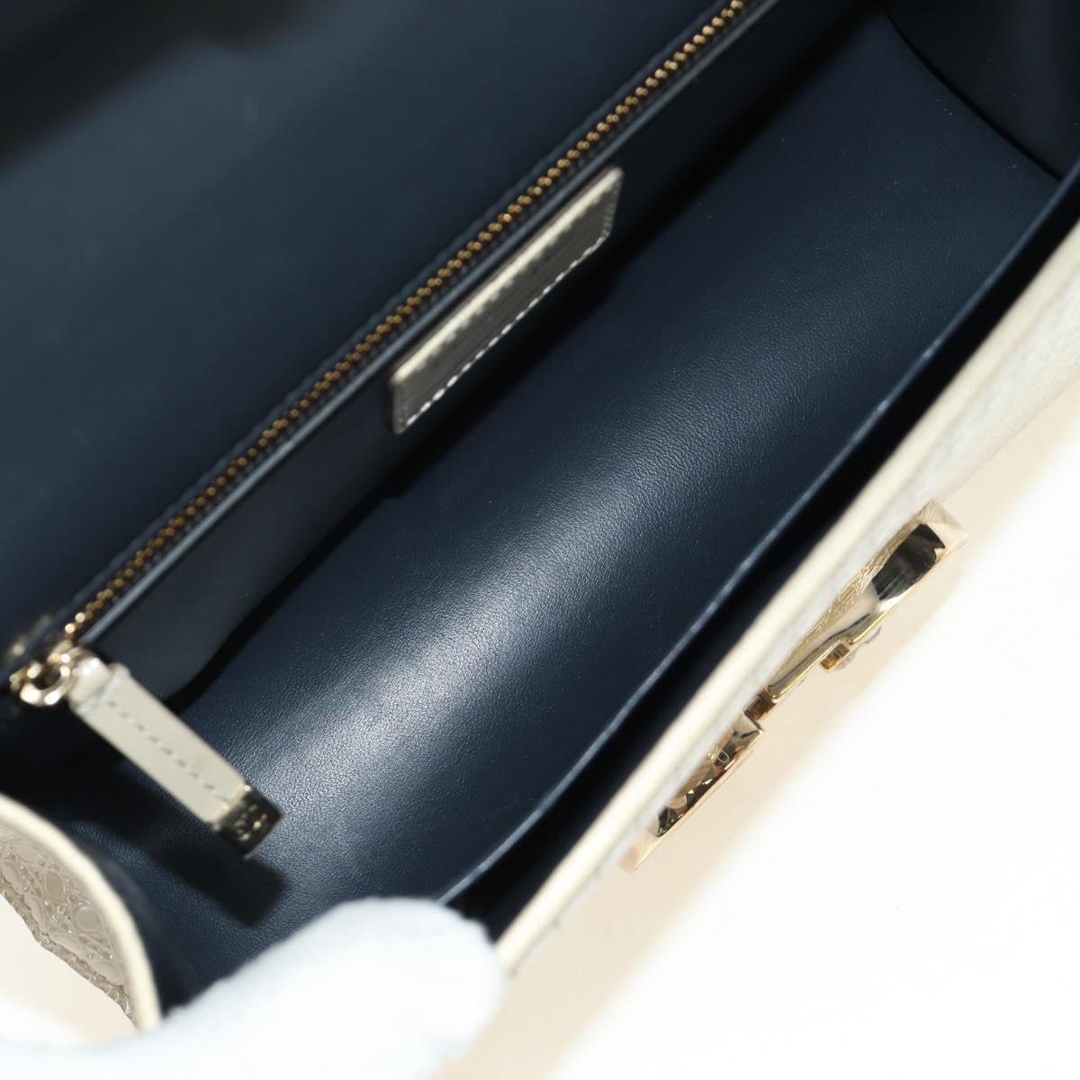 Christian Dior Montaigne Chain Bag Patent Leather Beige Gold Auth ar13976V
