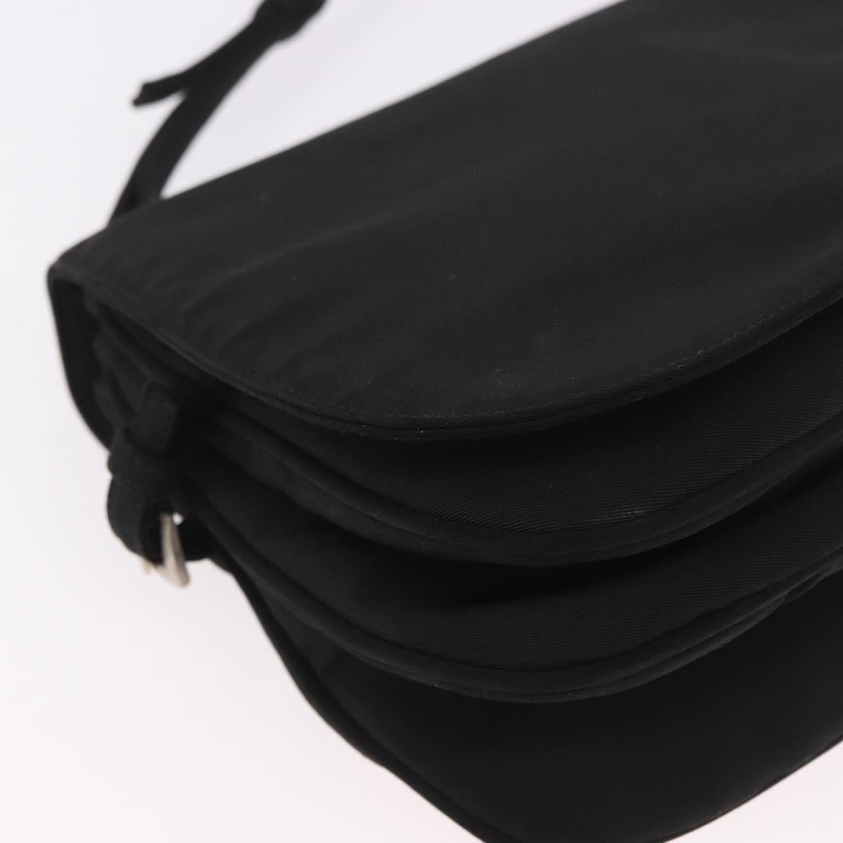 PRADA Shoulder Bag Nylon Black Silver Auth ar13984