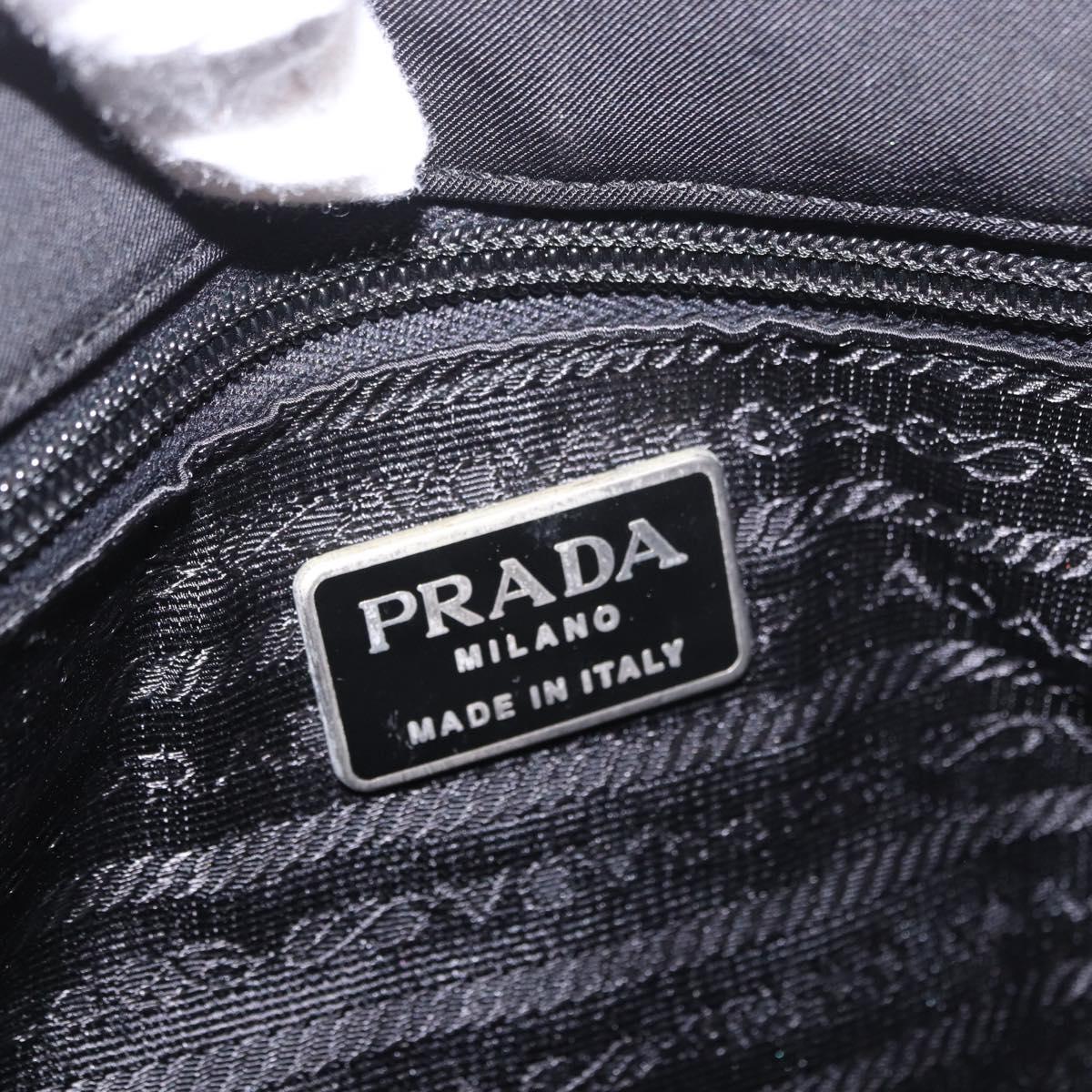 PRADA Shoulder Bag Nylon Black Silver Auth ar13984