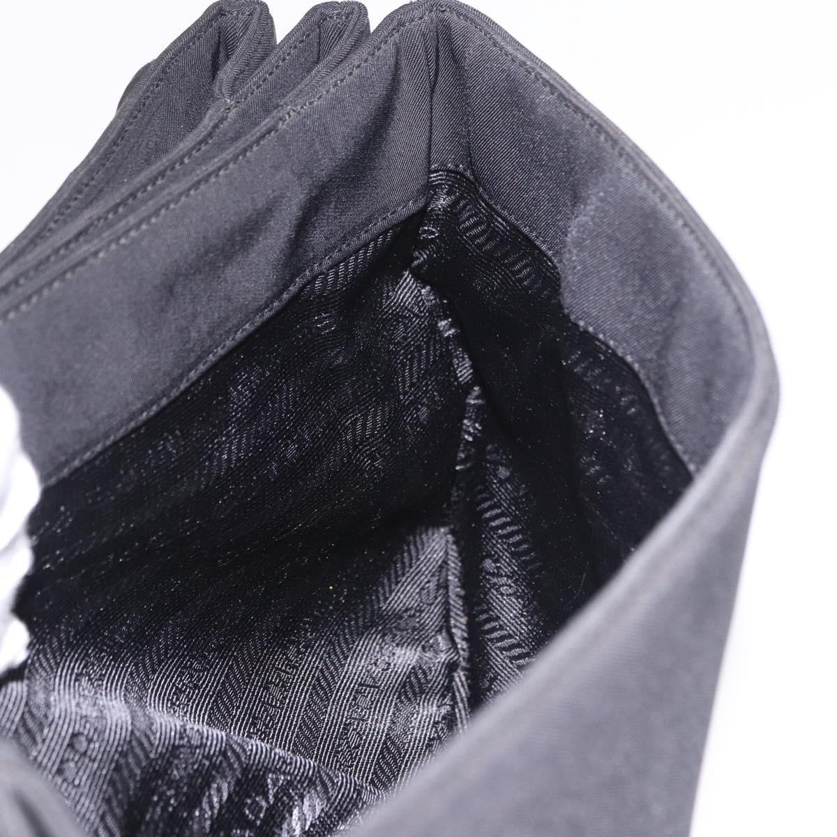 PRADA Shoulder Bag Nylon Black Silver Auth ar13984