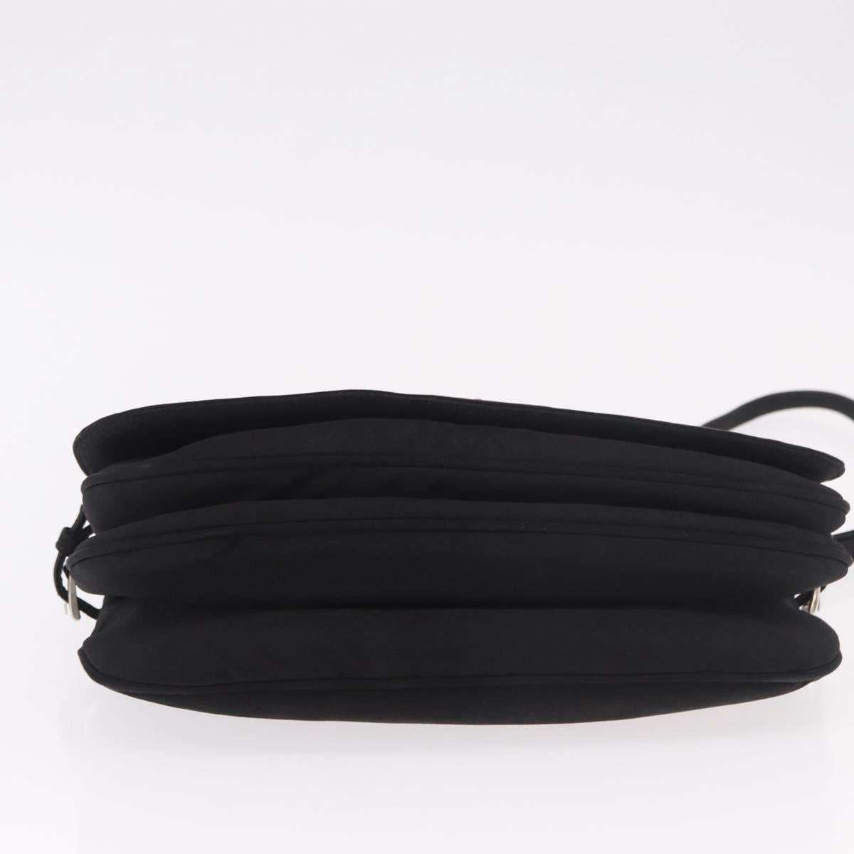PRADA Shoulder Bag Nylon Black Silver Auth ar13984