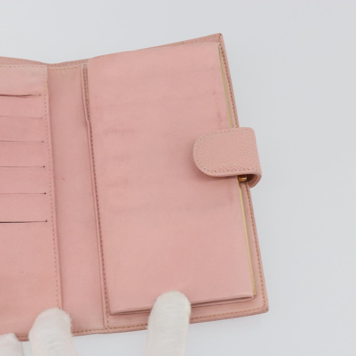 CHANEL Long Wallet Caviar Skin Pink Gold CC Auth ar13987A