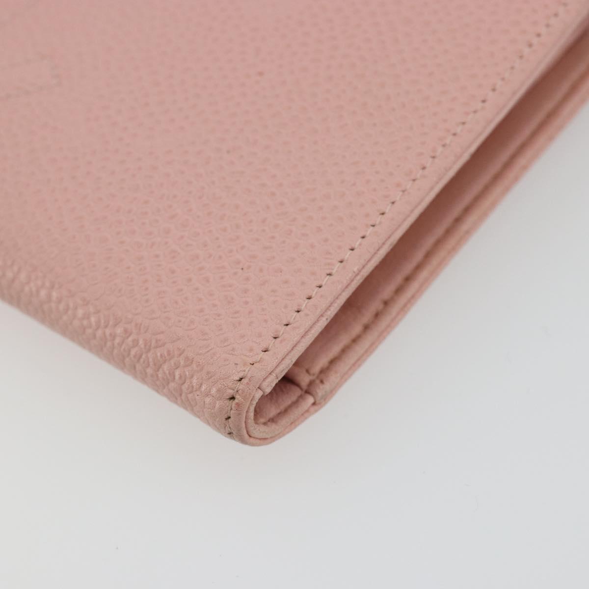 CHANEL Long Wallet Caviar Skin Pink Gold CC Auth ar13987A