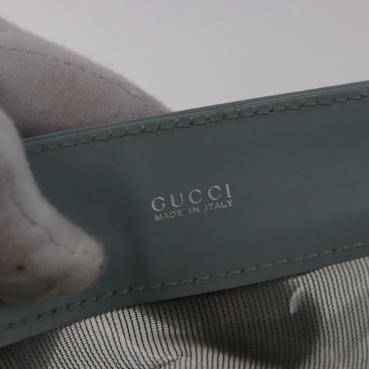 GUCCI Tote Bag Mesh Light Blue Silver 002 3754 0404 Auth ar13988