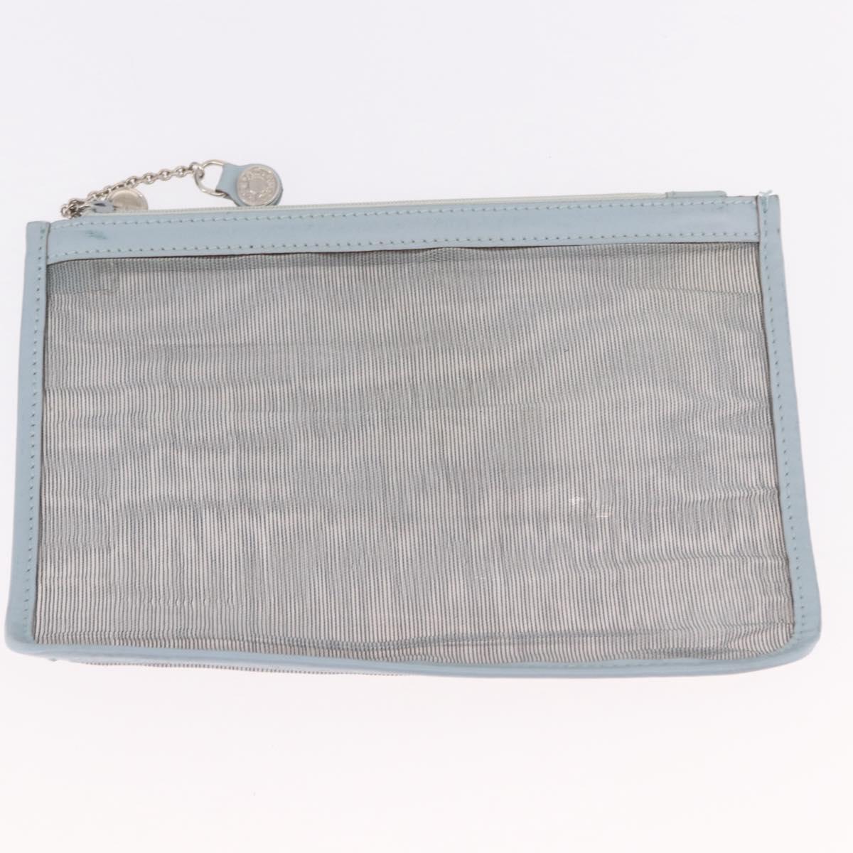 GUCCI Tote Bag Mesh Light Blue Silver 002 3754 0404 Auth ar13988