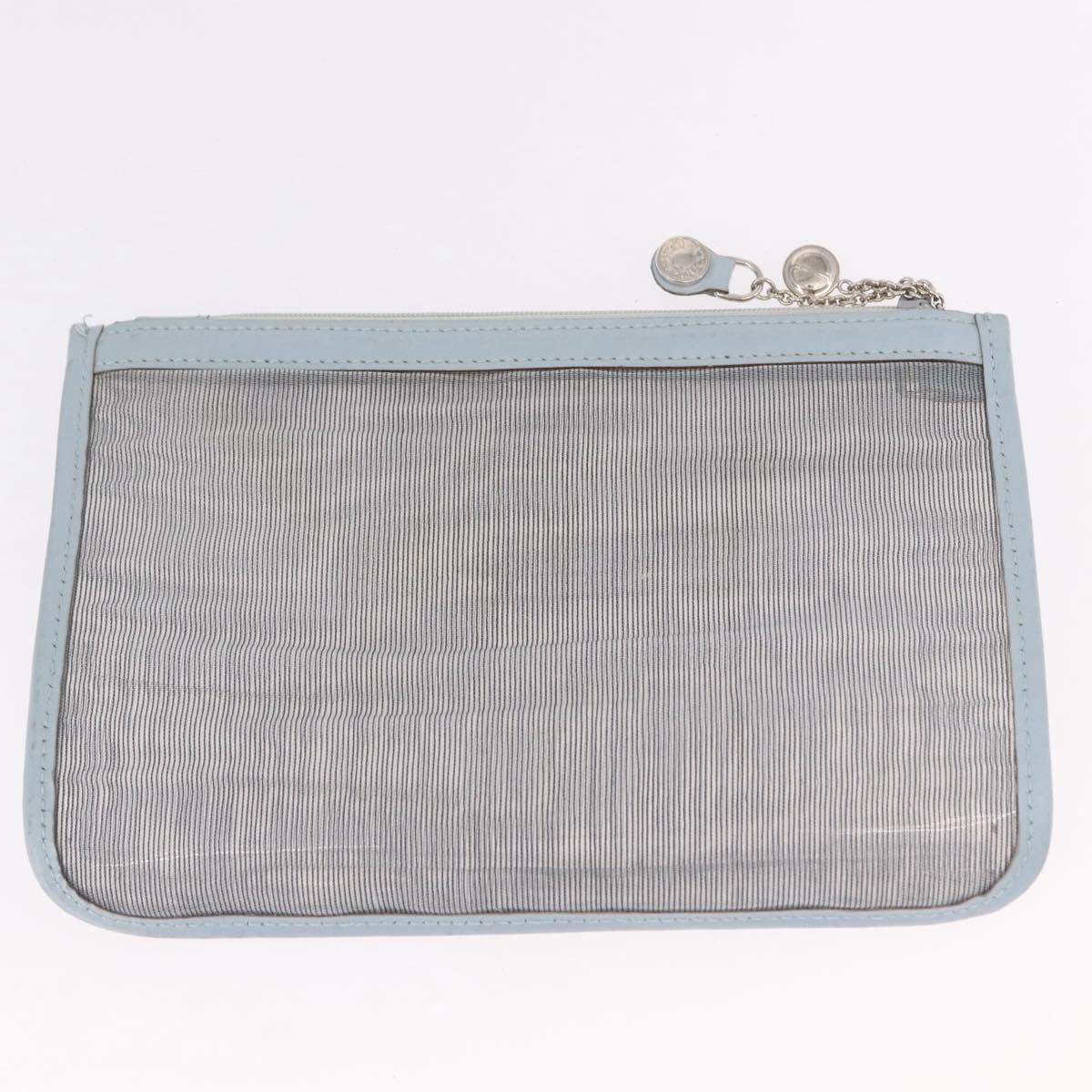 GUCCI Tote Bag Mesh Light Blue Silver 002 3754 0404 Auth ar13988