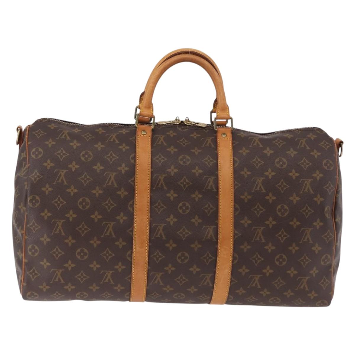 LOUIS VUITTON Monogram Keepall Bandouliere 50 Boston Bag M41416 LV Auth ar13990