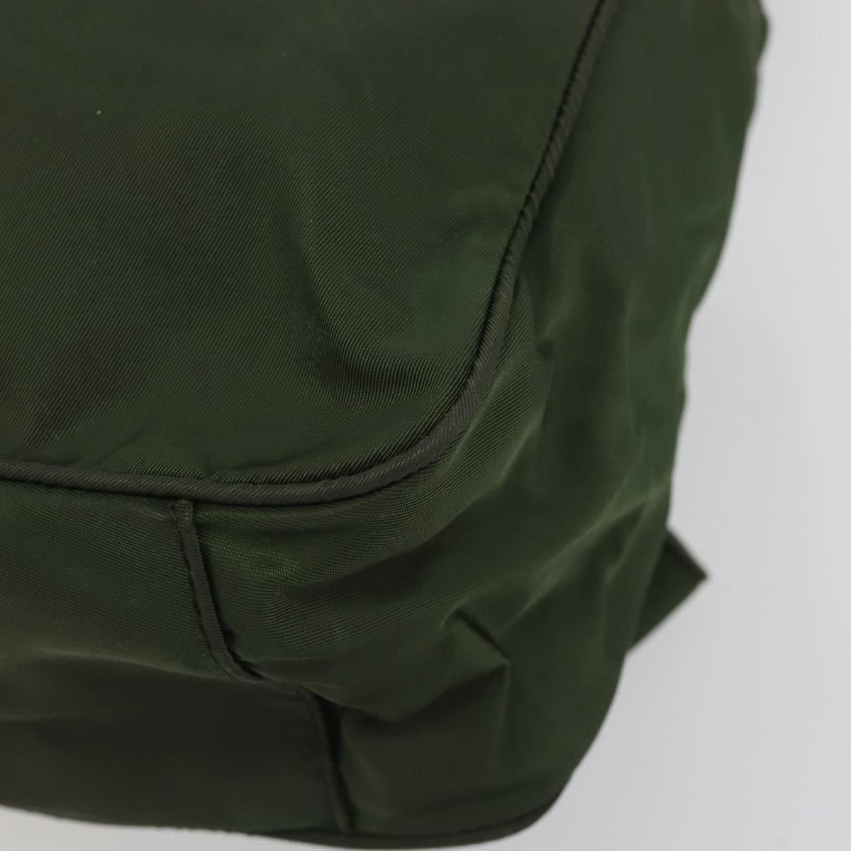 PRADA Sports Line Backpack Nylon Khaki Silver Auth ar13993
