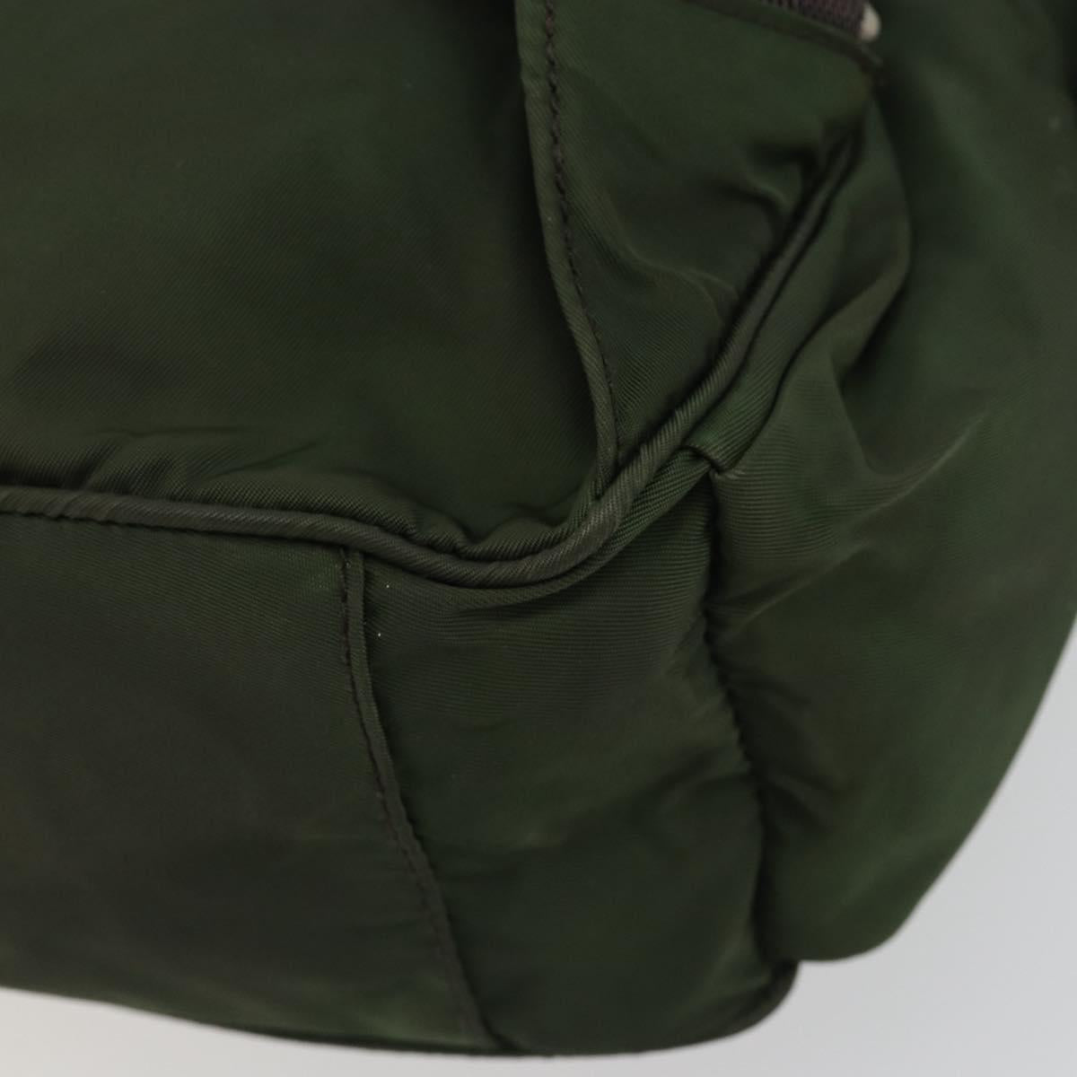 PRADA Sports Line Backpack Nylon Khaki Silver Auth ar13993
