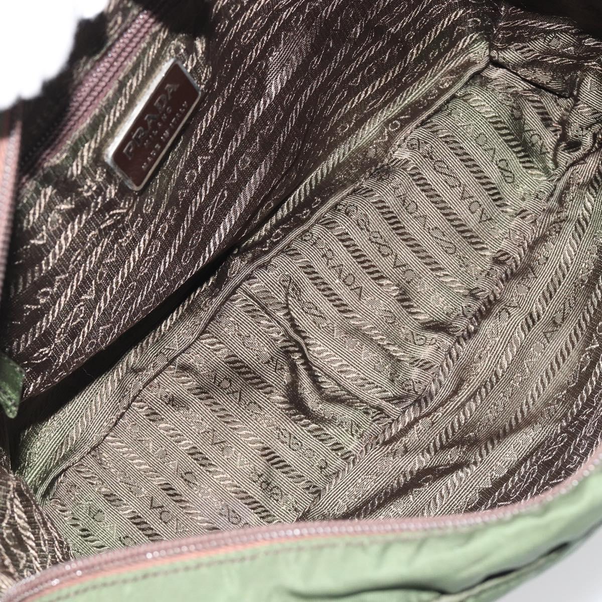 PRADA Sports Line Backpack Nylon Khaki Silver Auth ar13993