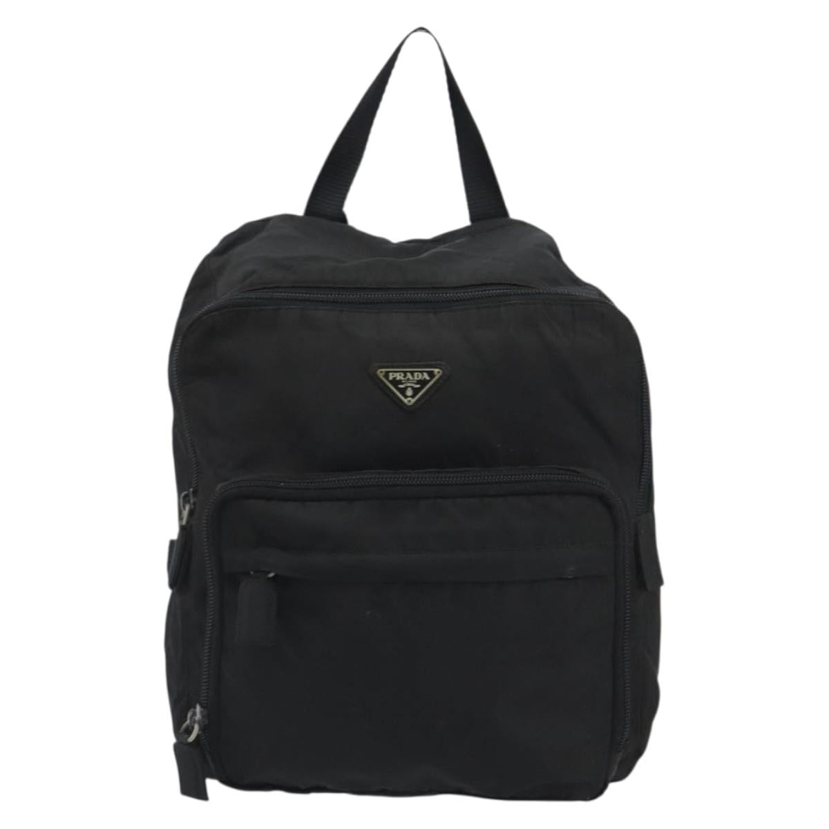 PRADA Backpack Nylon Black Silver Auth ar13994