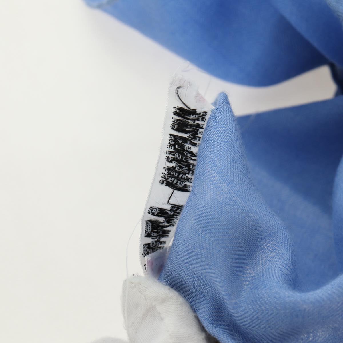 HERMES Carre 140 Scarf Cashmere Blue Auth ar13996M