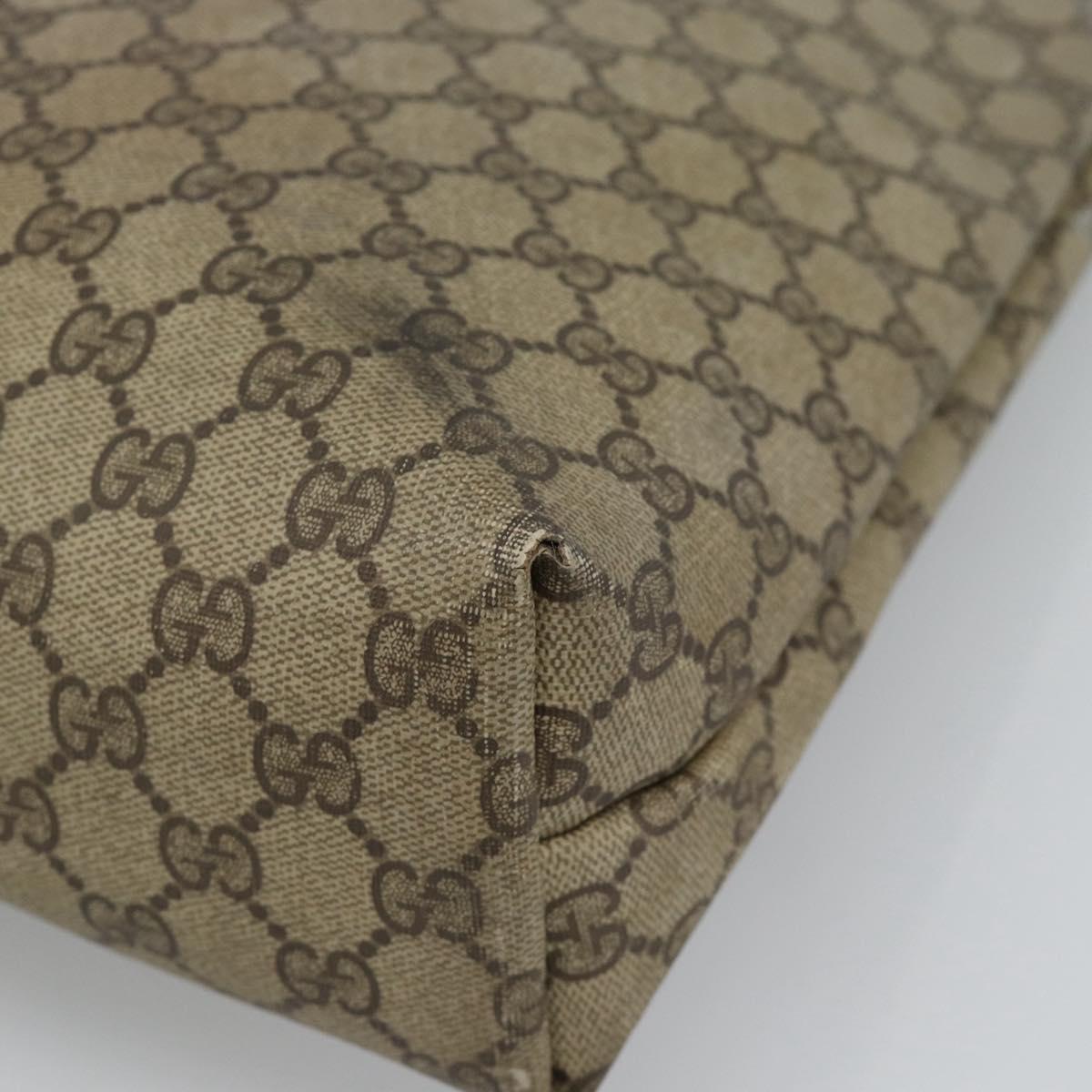 GUCCI GG Supreme Web Sherry Line Tote Bag PVC Beige Gold Auth ar13997