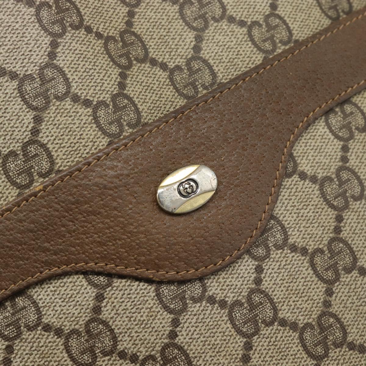 GUCCI GG Supreme Web Sherry Line Tote Bag PVC Beige Gold Auth ar13997