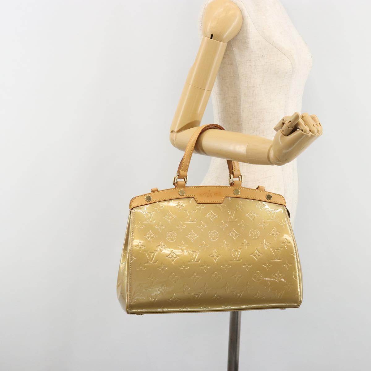 LOUIS VUITTON Monogram Vernis Blair MM Bag 2way Beige Poodle M91755 Auth ar14002A
