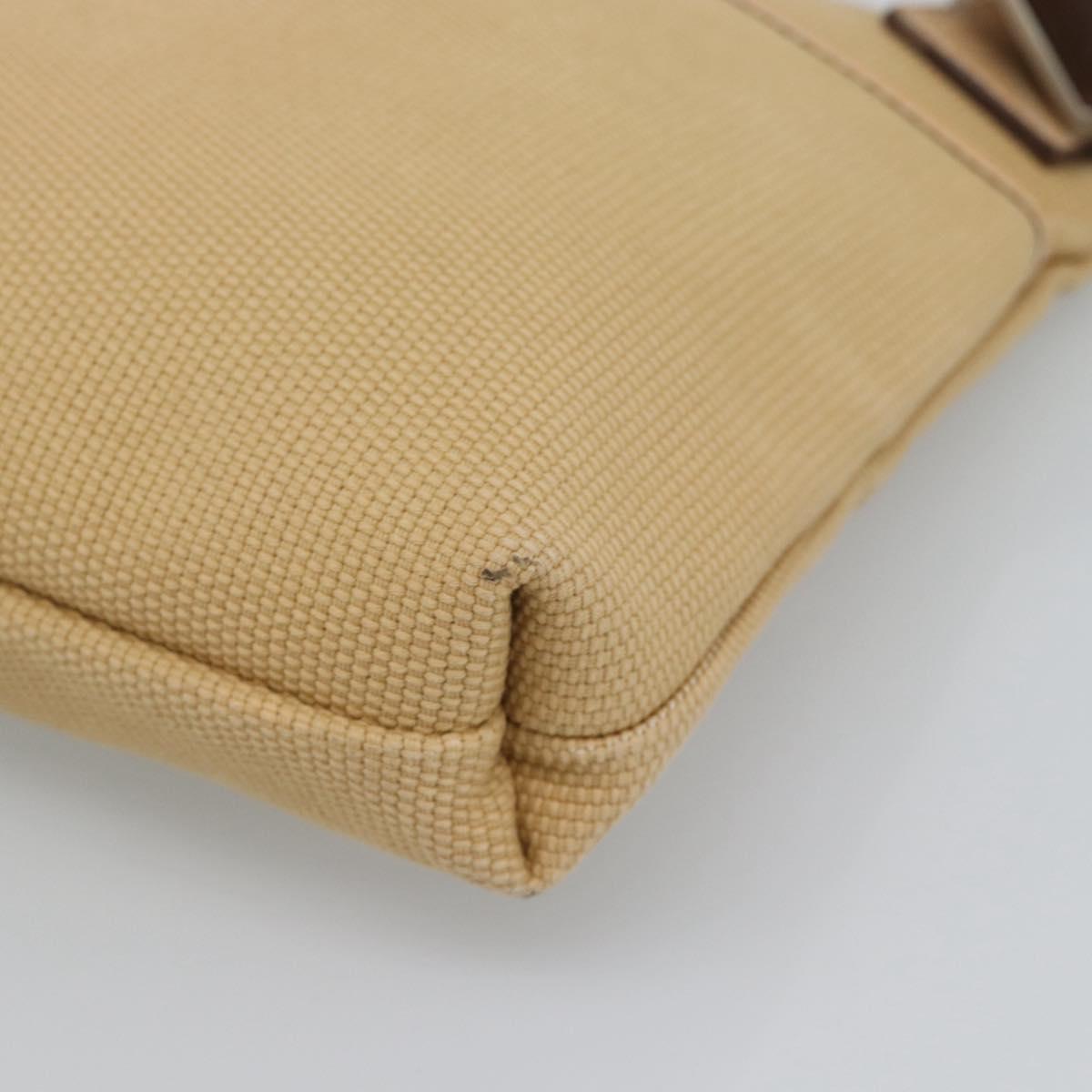Salvatore Ferragamo Shoulder Bag Canvas Beige Silver Auth ar14005