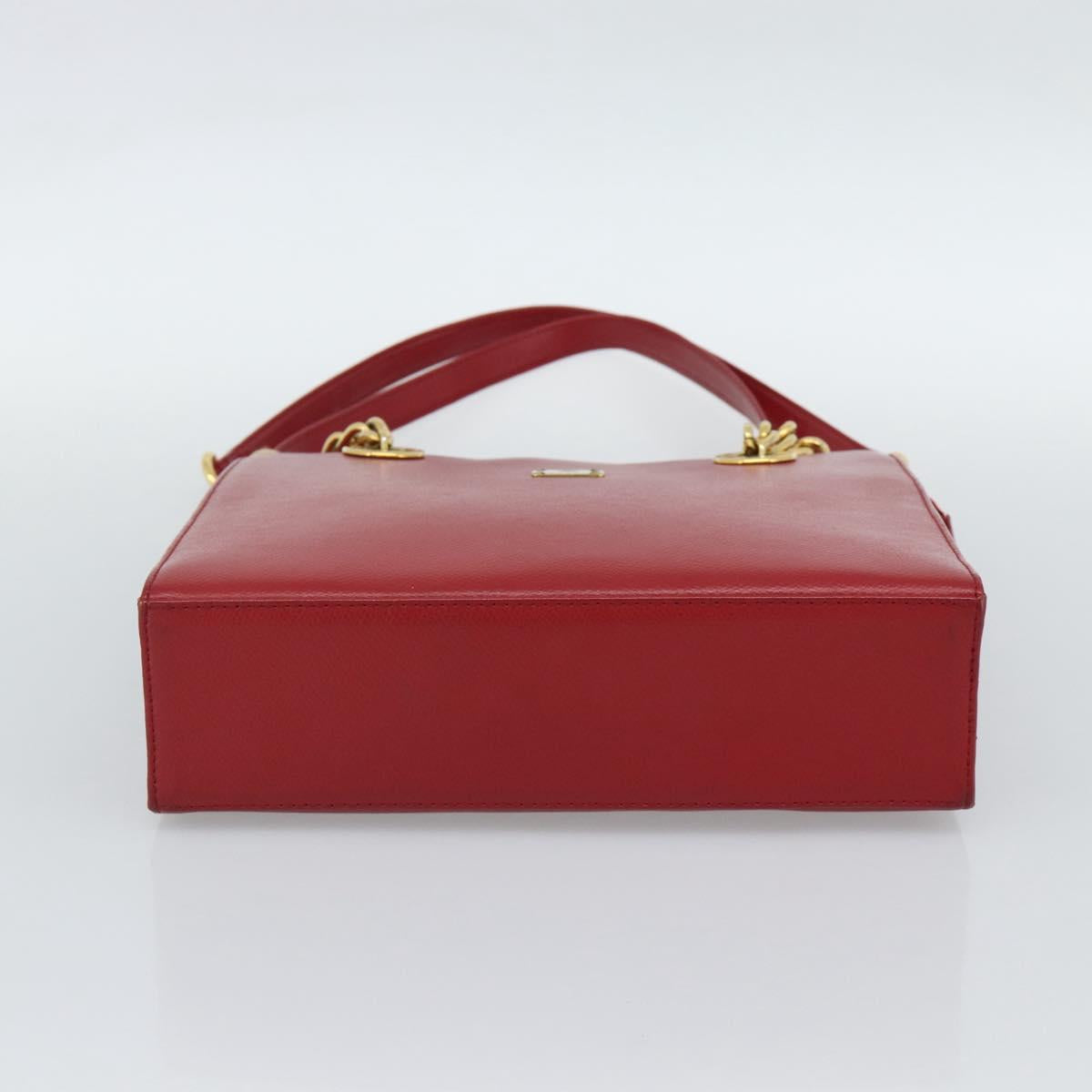 MCM Shoulder Bag Leather Red Gold Auth ar14008