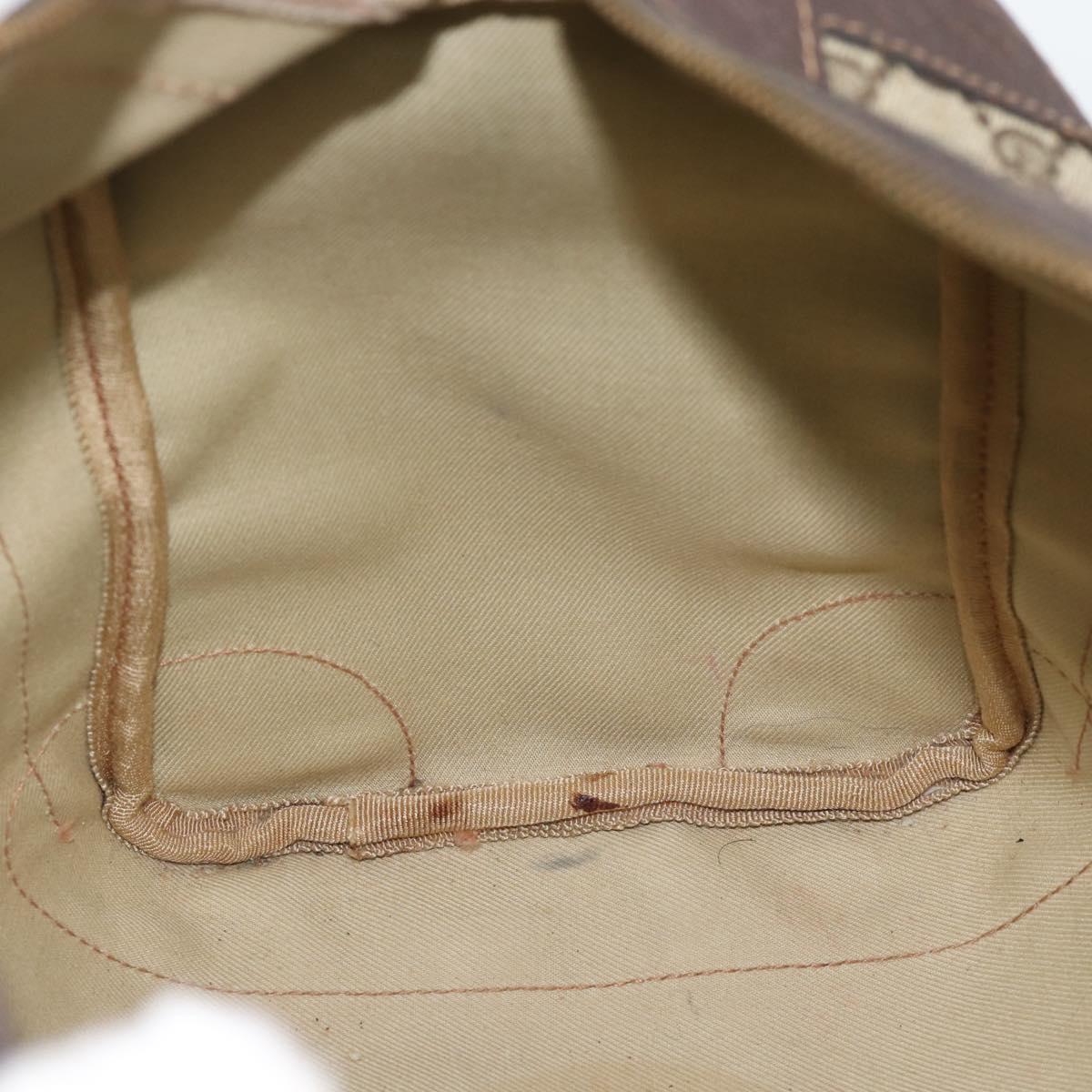 GUCCI GG Supreme Web Sherry Line Boston Bag PVC Beige Gold Auth ar14009