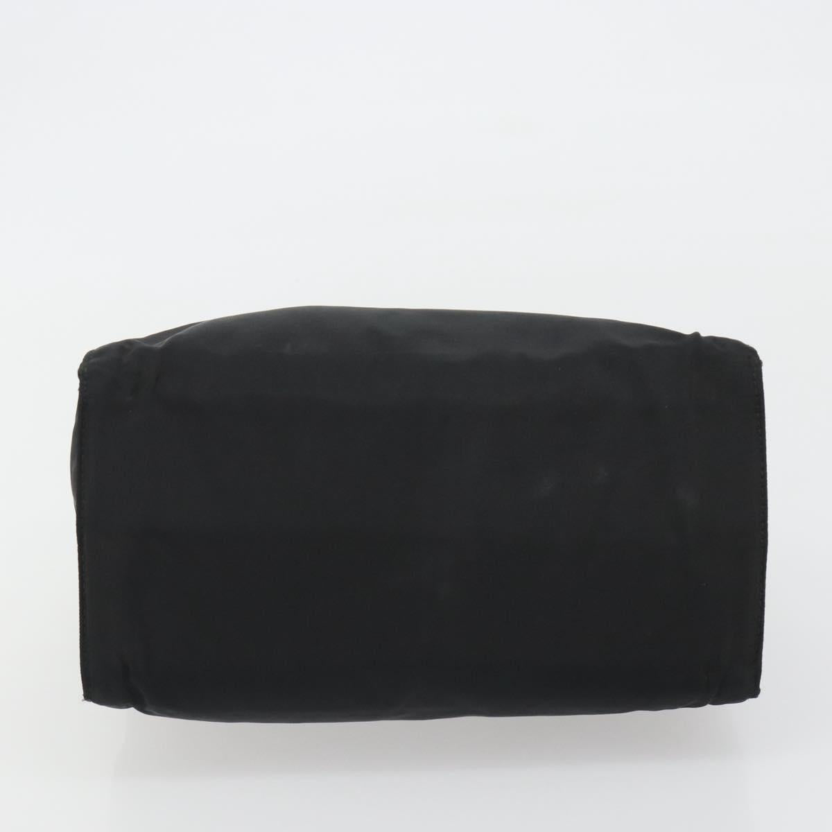 PRADA Hand Bag Nylon Black Gold Auth ar14012