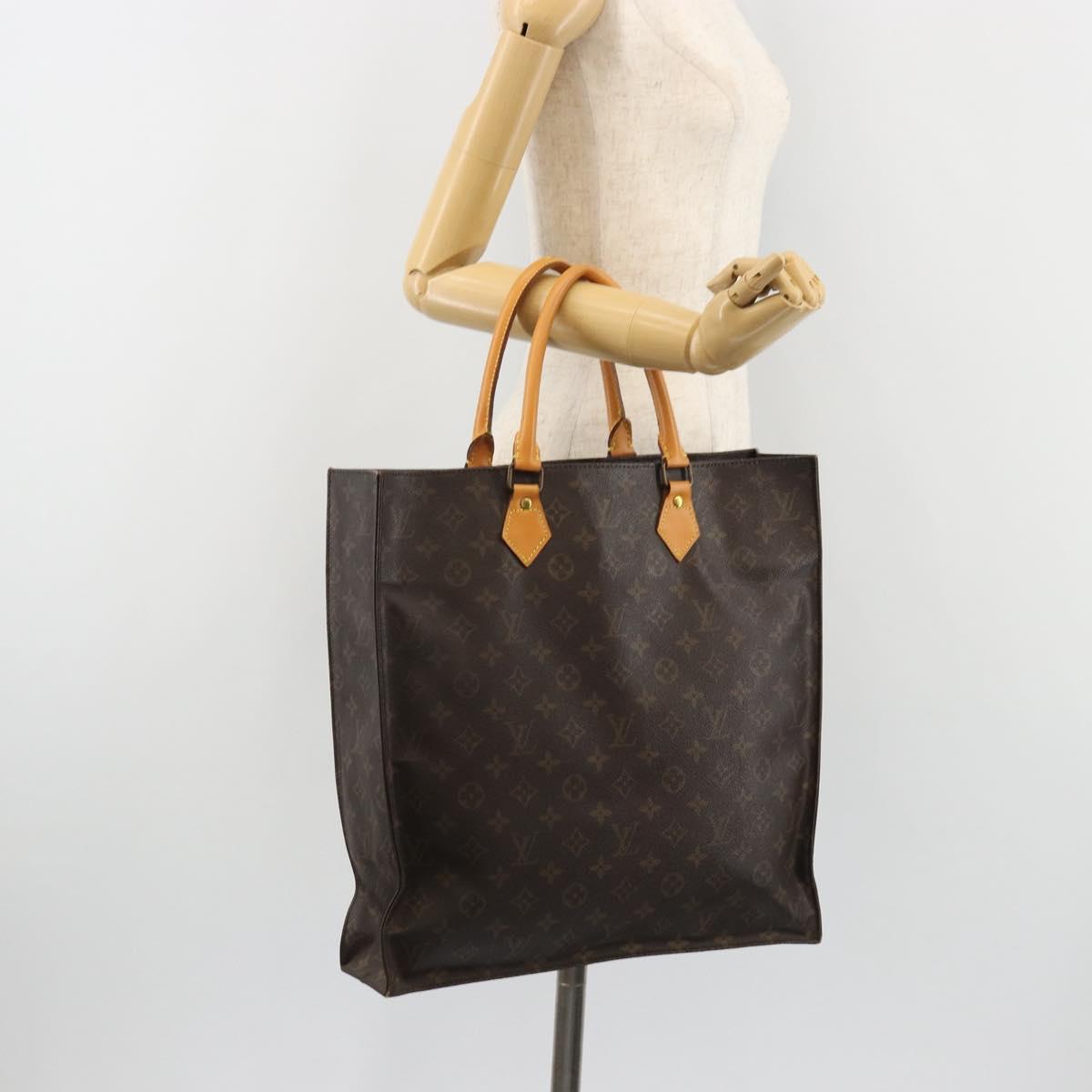 LOUIS VUITTON Monogram Sac Plat Hand Bag M51140 LV Auth ar14015