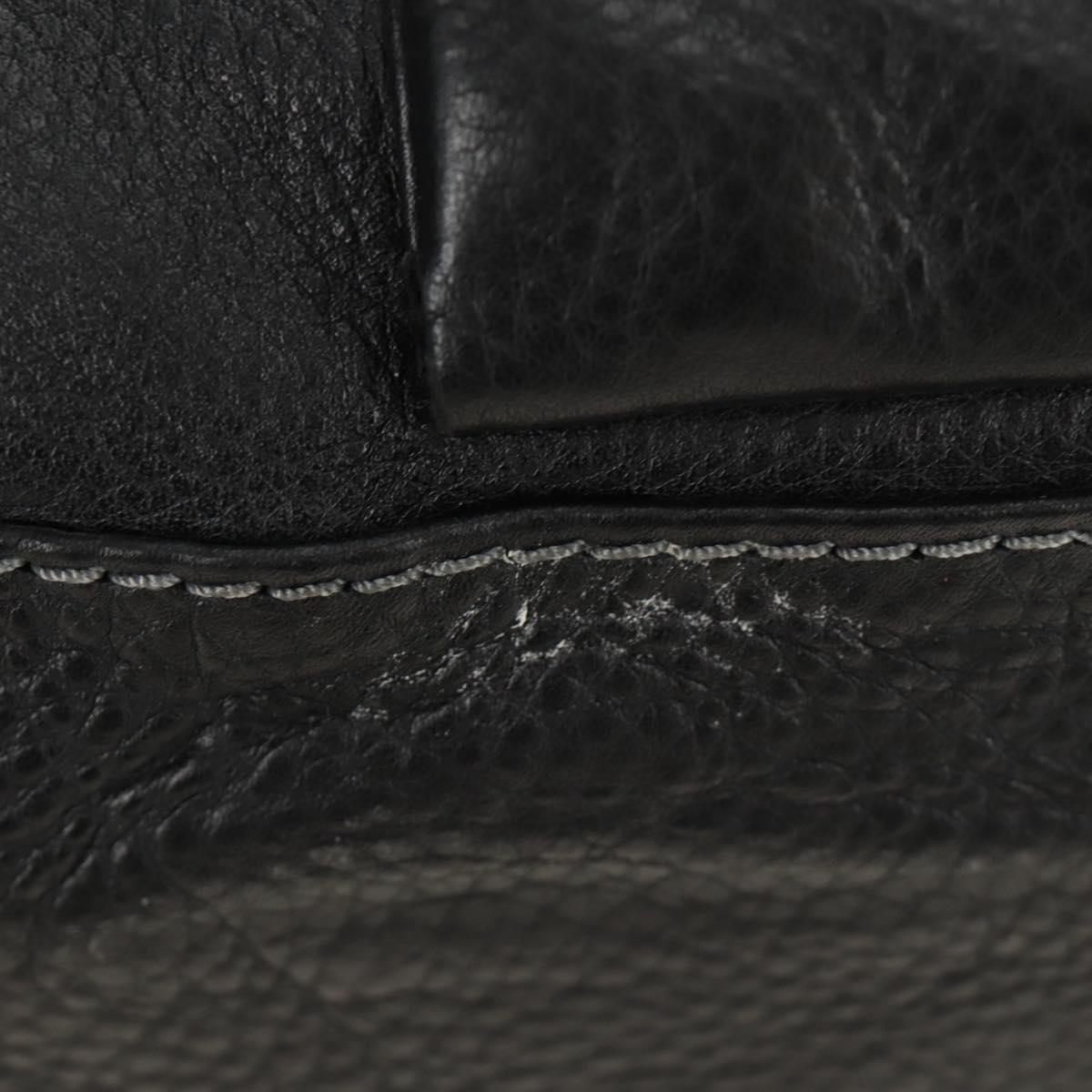 Chloe Paddington Hand Bag Leather Black Gold Silver Auth ar14018SAM