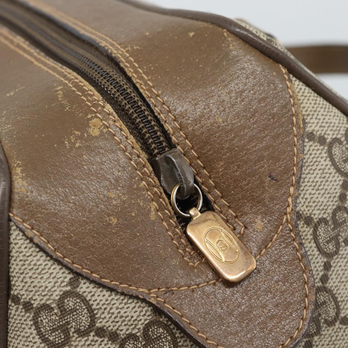 GUCCI GG Supreme Hand Bag PVC Beige Gold Auth ar14025