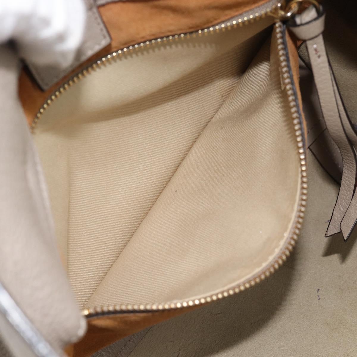 Chloe Tote Bag Leather Gray Gold Auth ar14027