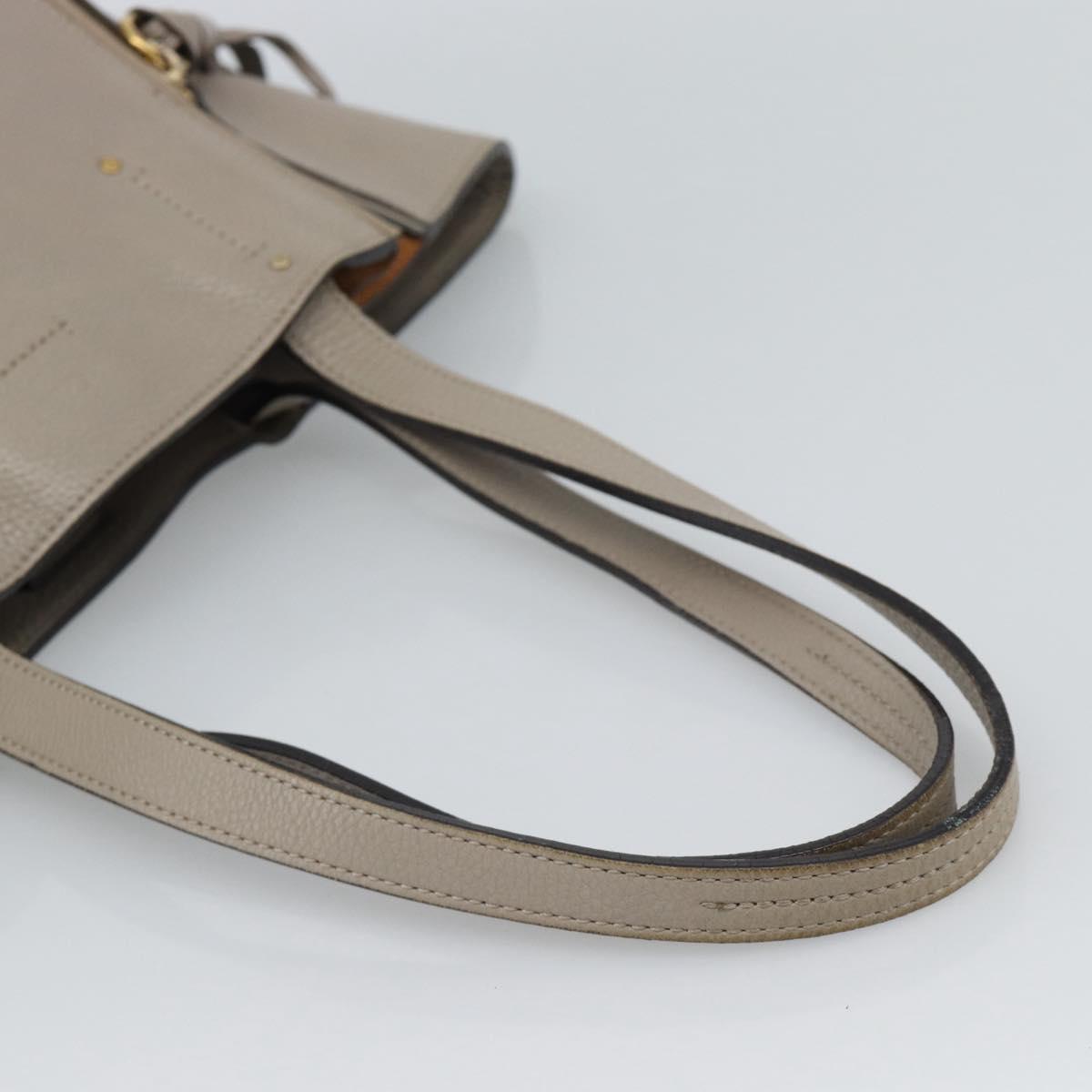 Chloe Tote Bag Leather Gray Gold Auth ar14027