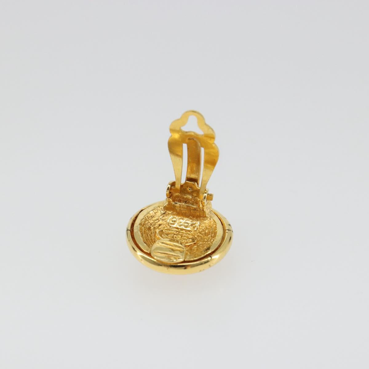 CHANEL Earring Metal Gold Tone CC Auth ar14032V