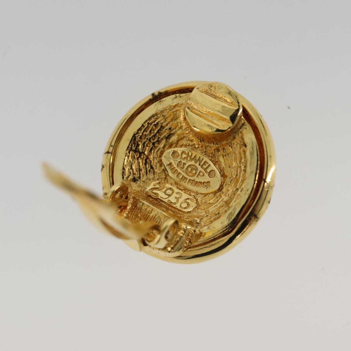 CHANEL Earring Metal Gold Tone CC Auth ar14032V