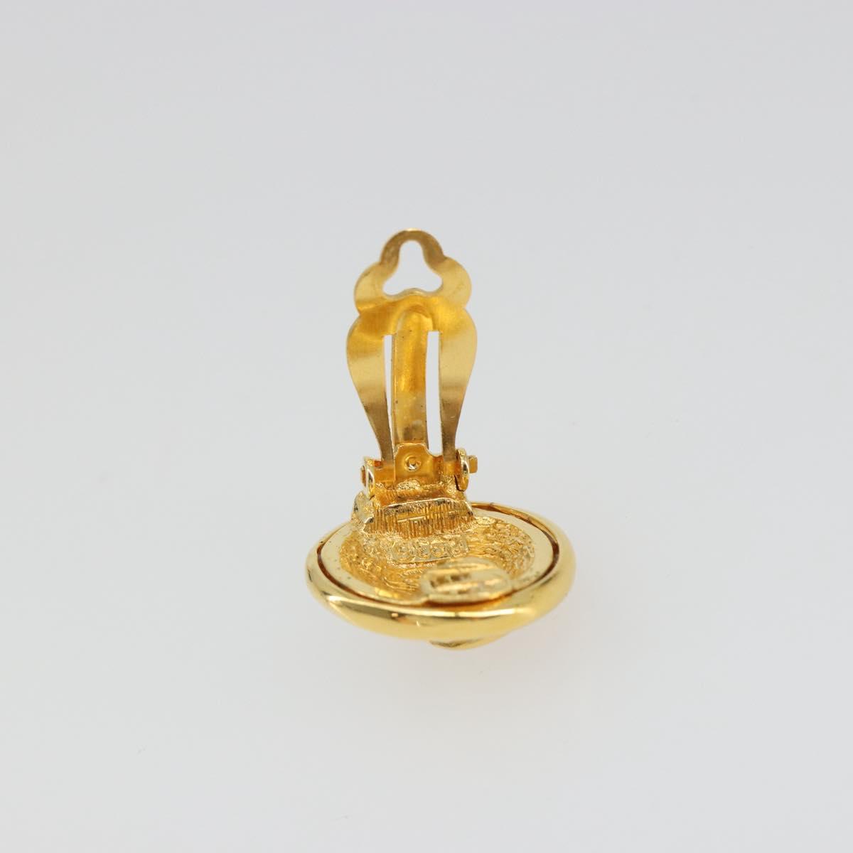 CHANEL Earring Metal Gold Tone CC Auth ar14032V