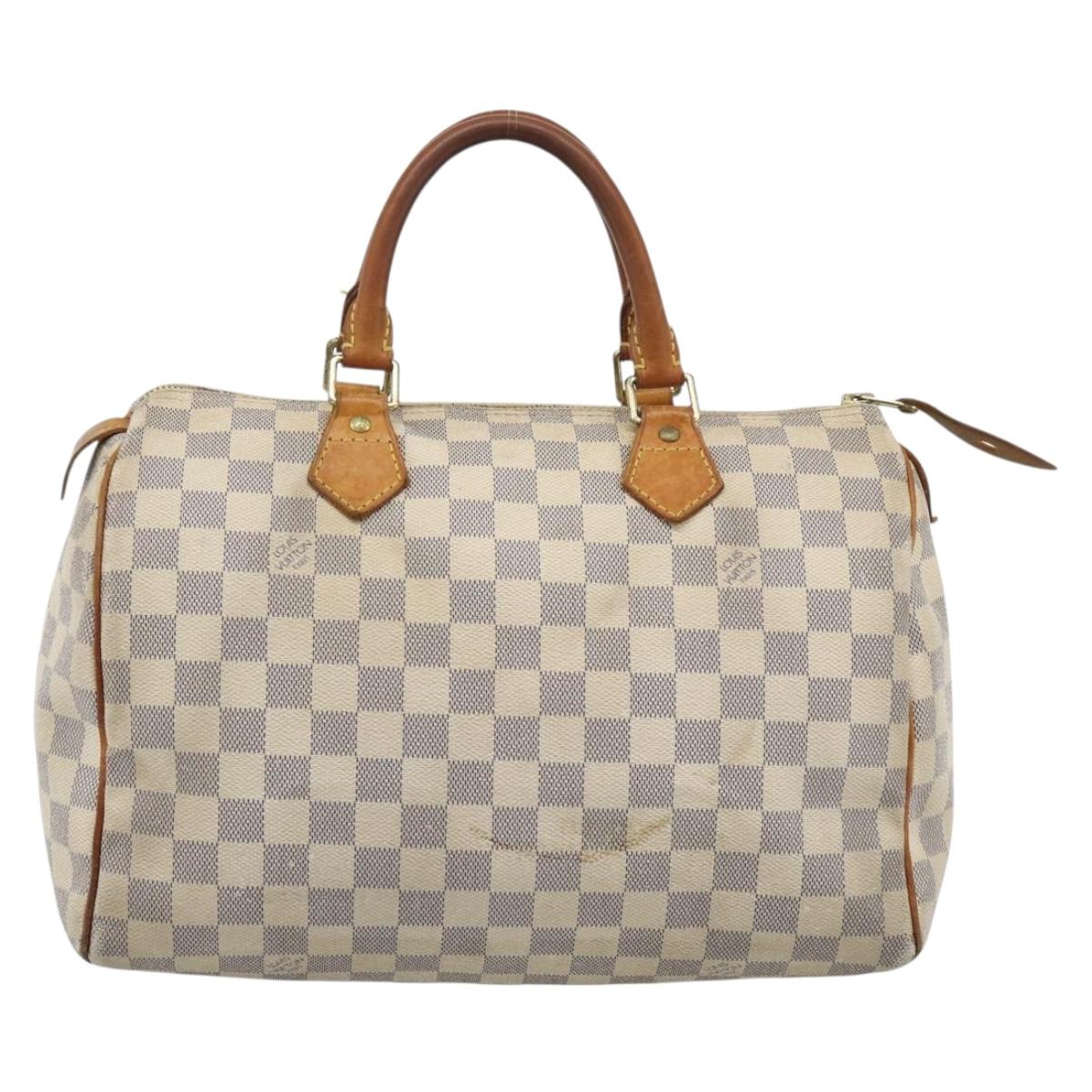 LOUIS VUITTON Damier Azur Speedy 30 Hand Bag N41533 LV Auth ar14035