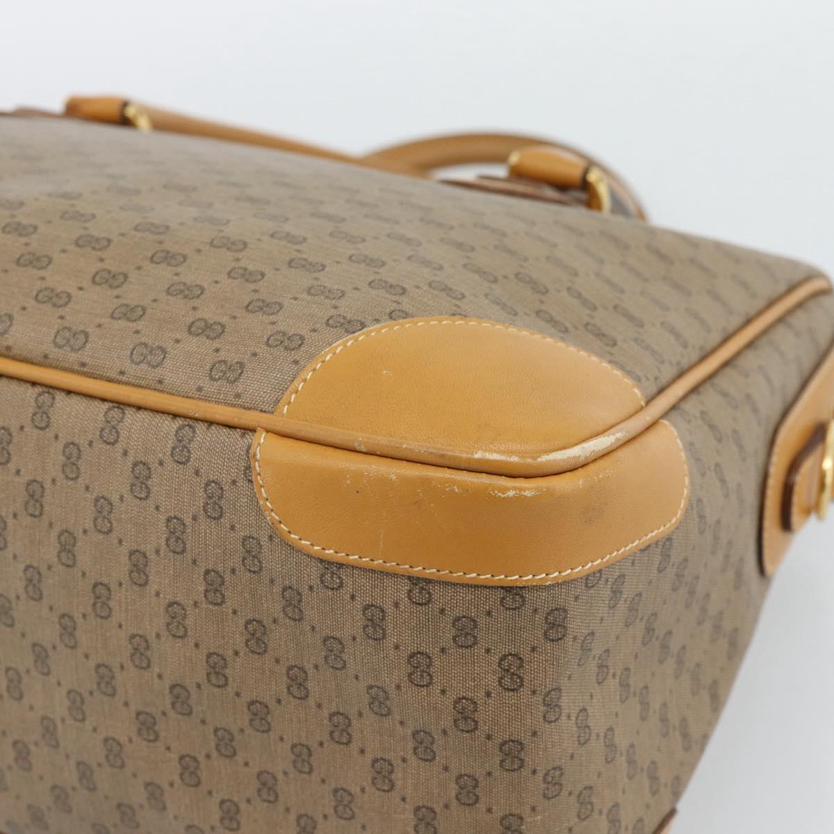 GUCCI Micro GG Hand Bag PVC Leather Beige Gold 002 084 0167 Auth ar14040