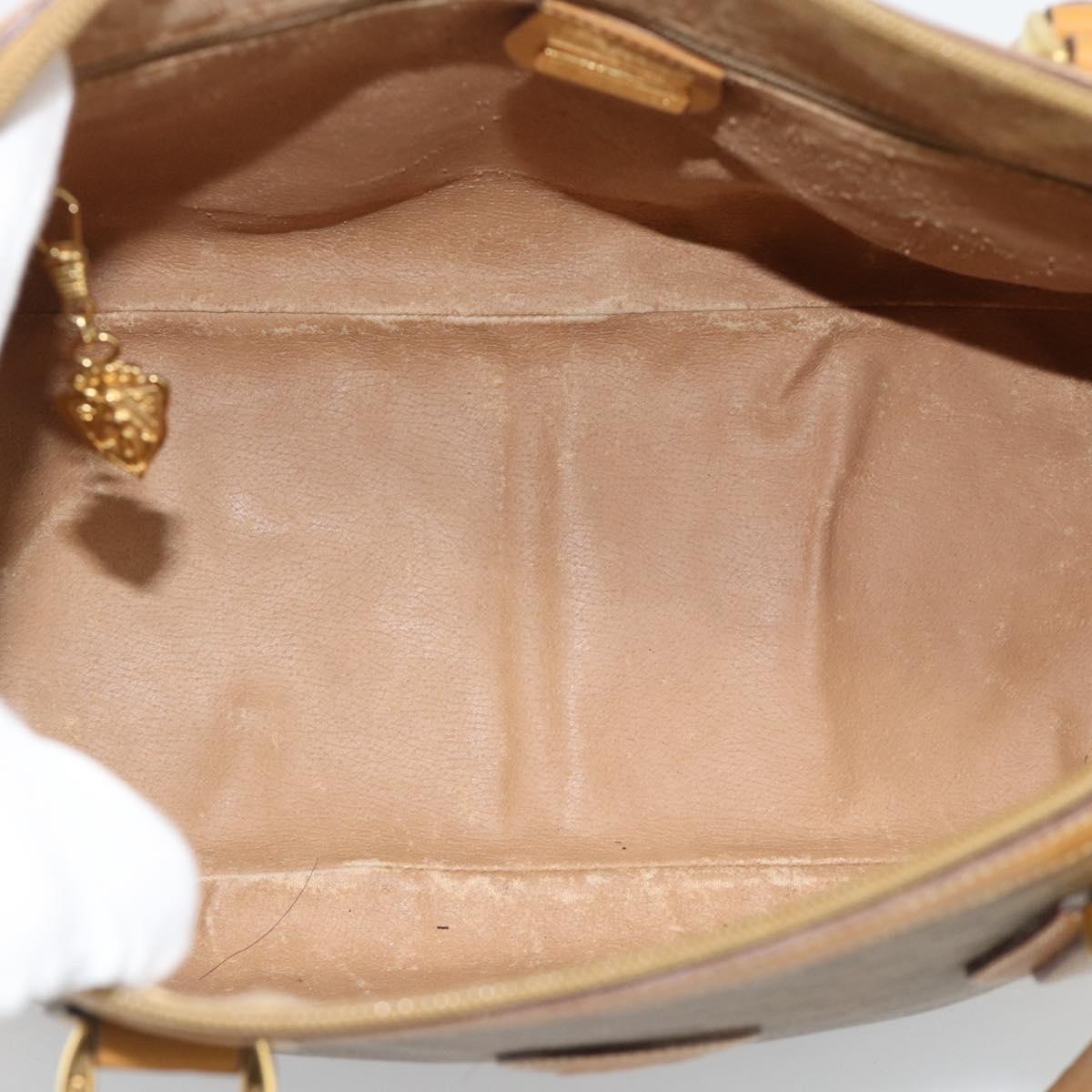 GUCCI Micro GG Hand Bag PVC Leather Beige Gold 002 084 0167 Auth ar14040