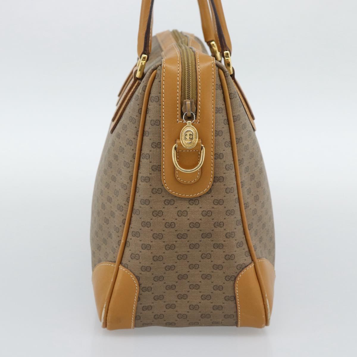 GUCCI Micro GG Hand Bag PVC Leather Beige Gold 002 084 0167 Auth ar14040