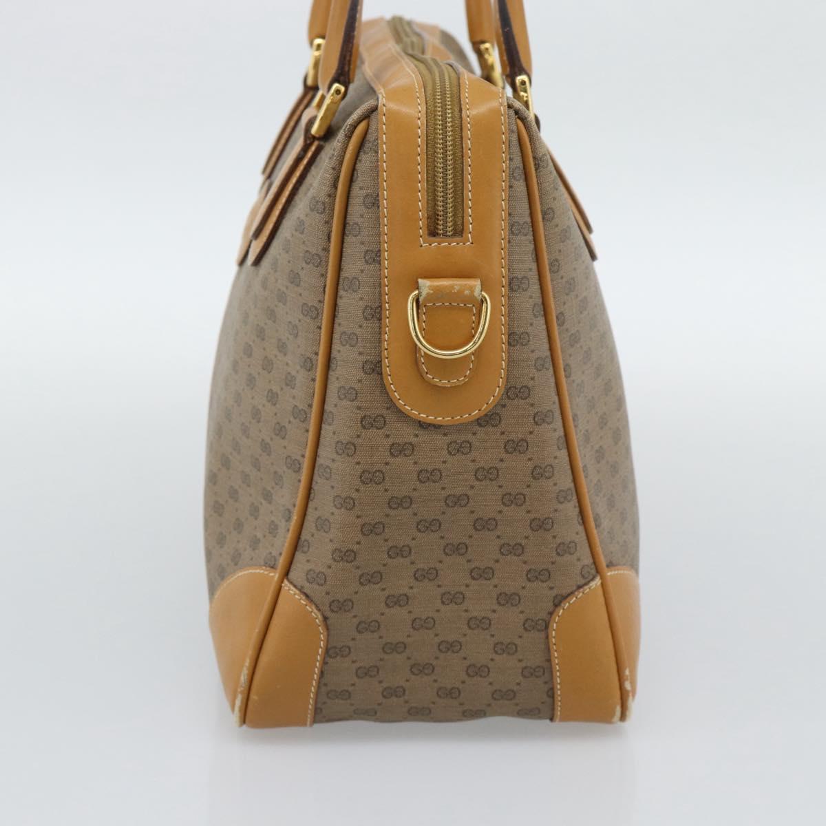 GUCCI Micro GG Hand Bag PVC Leather Beige Gold 002 084 0167 Auth ar14040