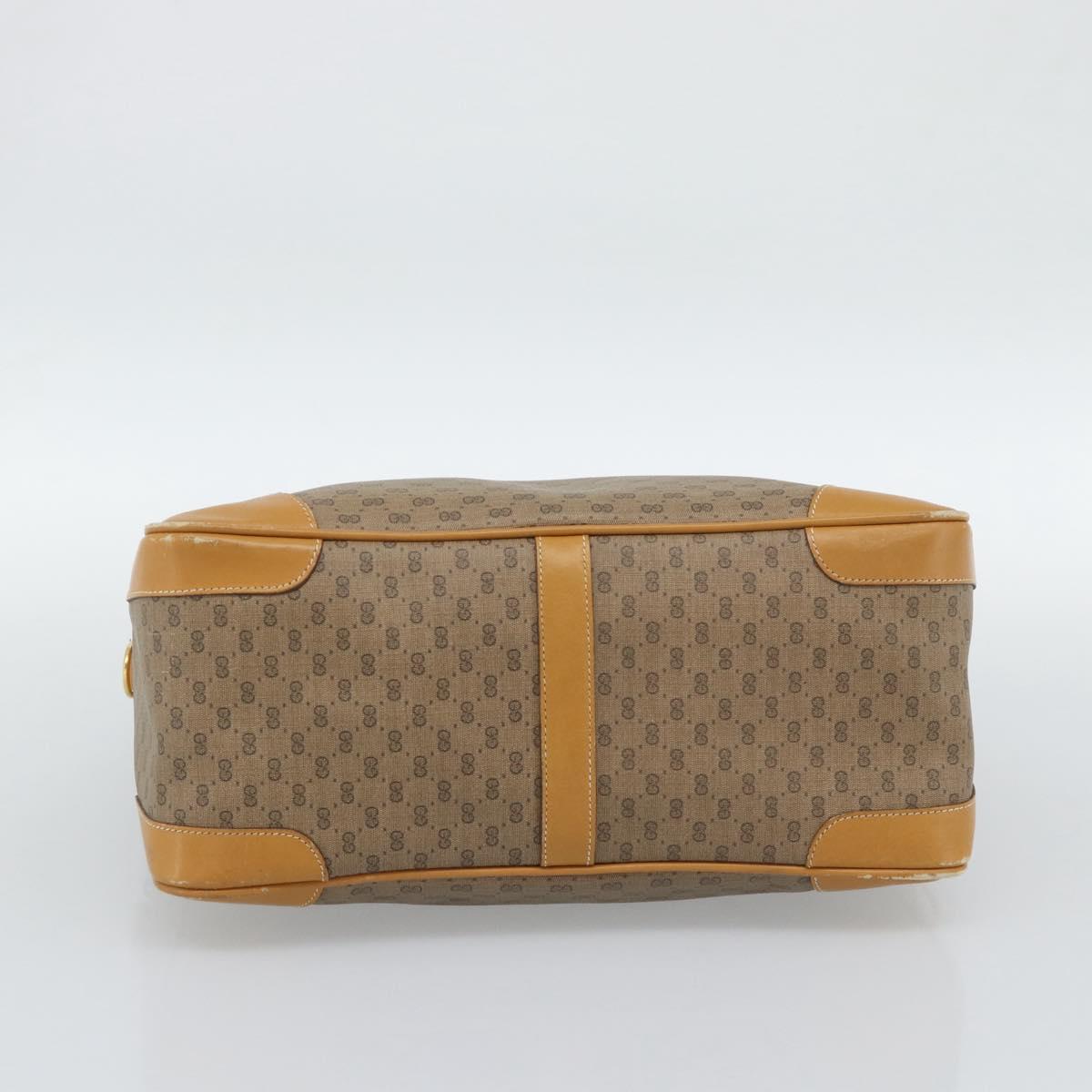 GUCCI Micro GG Hand Bag PVC Leather Beige Gold 002 084 0167 Auth ar14040