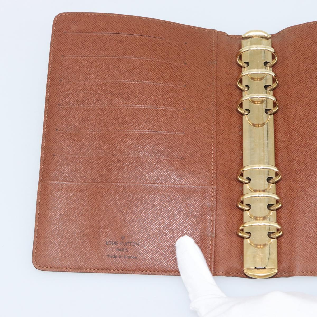 LOUIS VUITTON Monogram Agenda MM Day Planner Cover R20105 LV Auth ar14042