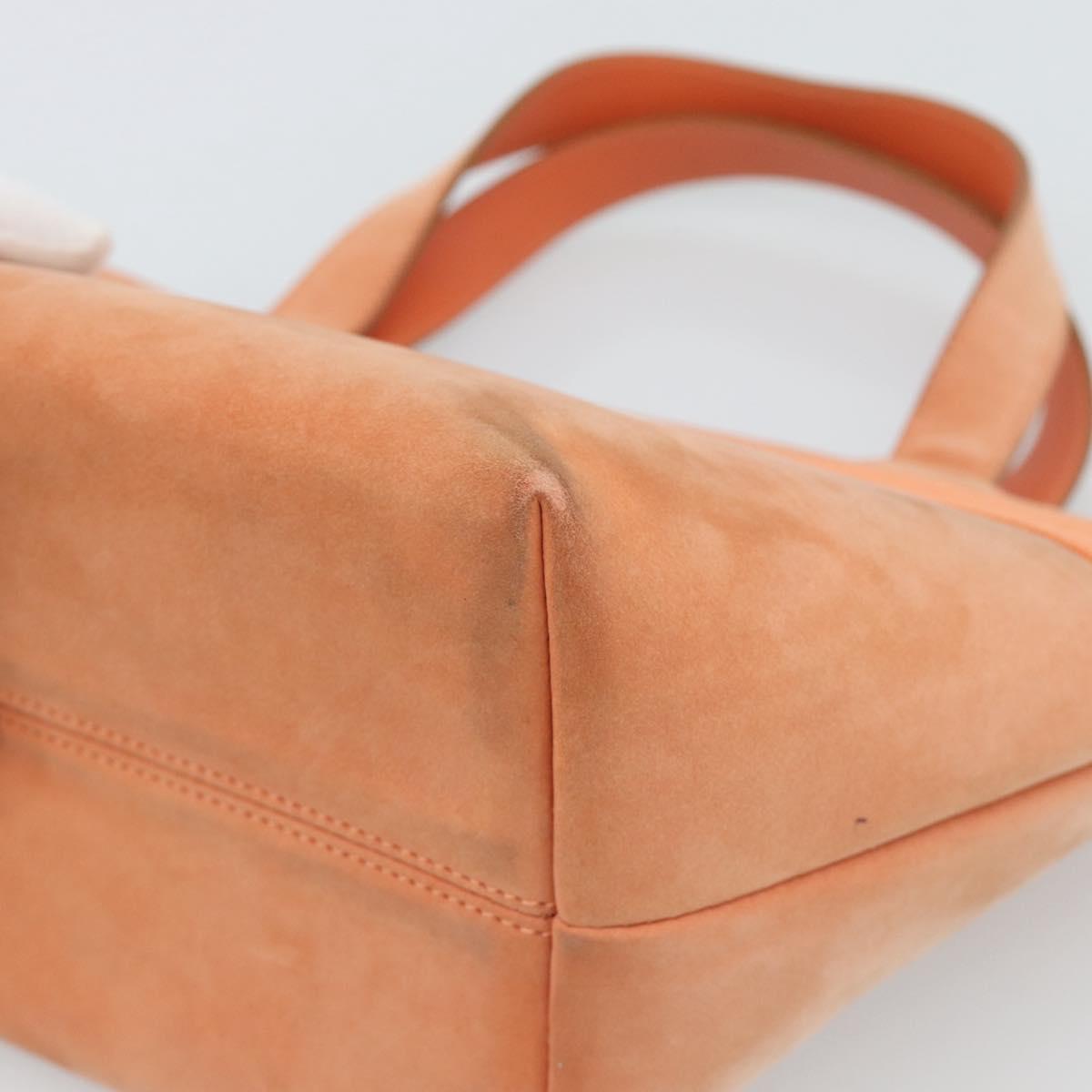 Salvatore Ferragamo Vala Hand Bag Suede Orange Auth ar14048