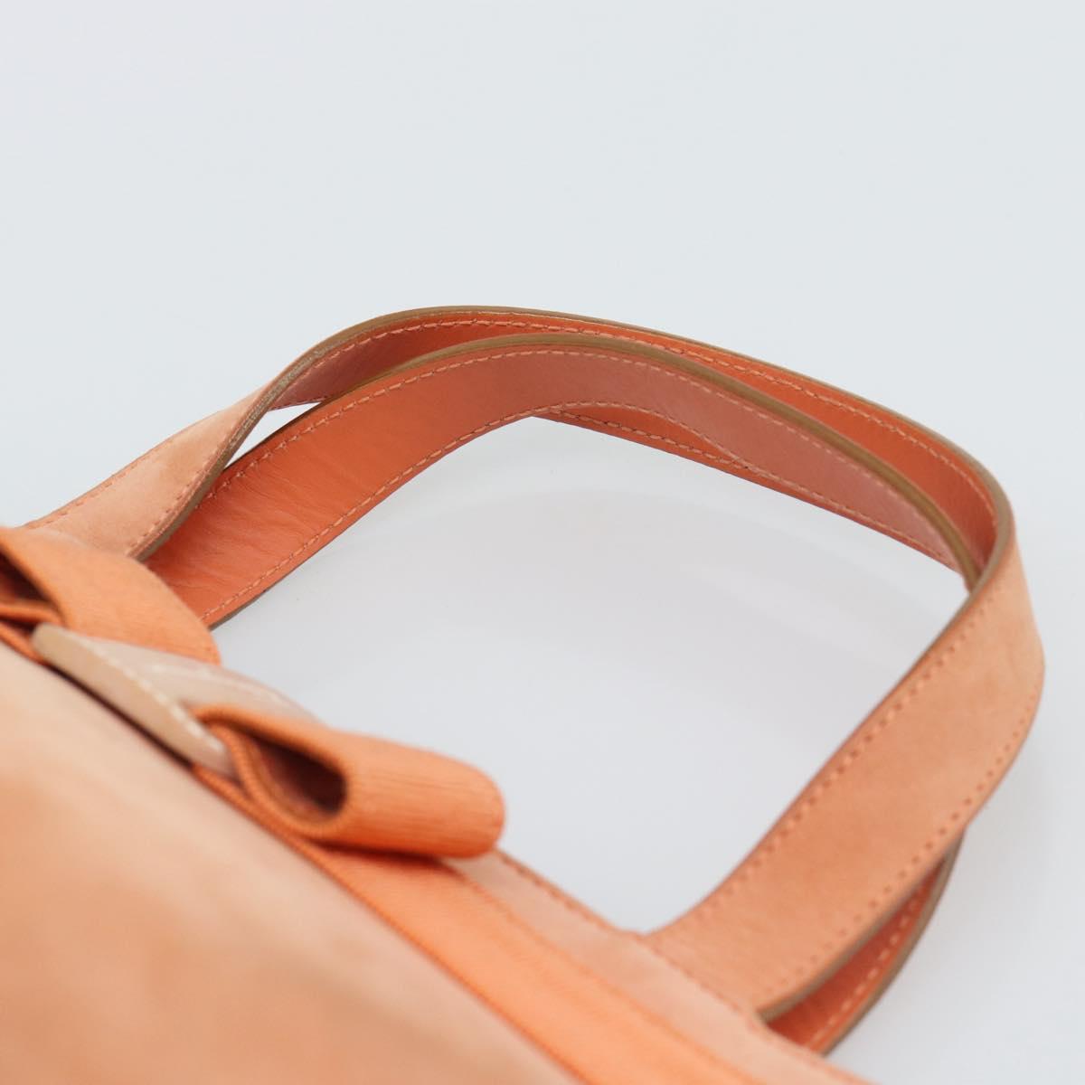 Salvatore Ferragamo Vala Hand Bag Suede Orange Auth ar14048