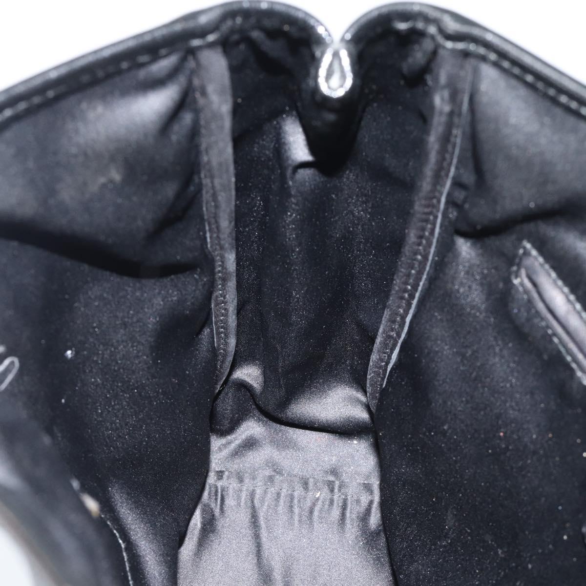 SAINT LAURENT Hand Bag Patent Black Gold 197699 Auth ar14049A