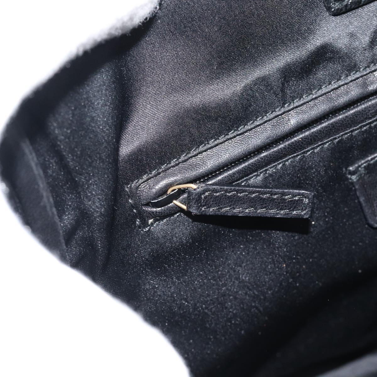 SAINT LAURENT Hand Bag Patent Black Gold 197699 Auth ar14049A